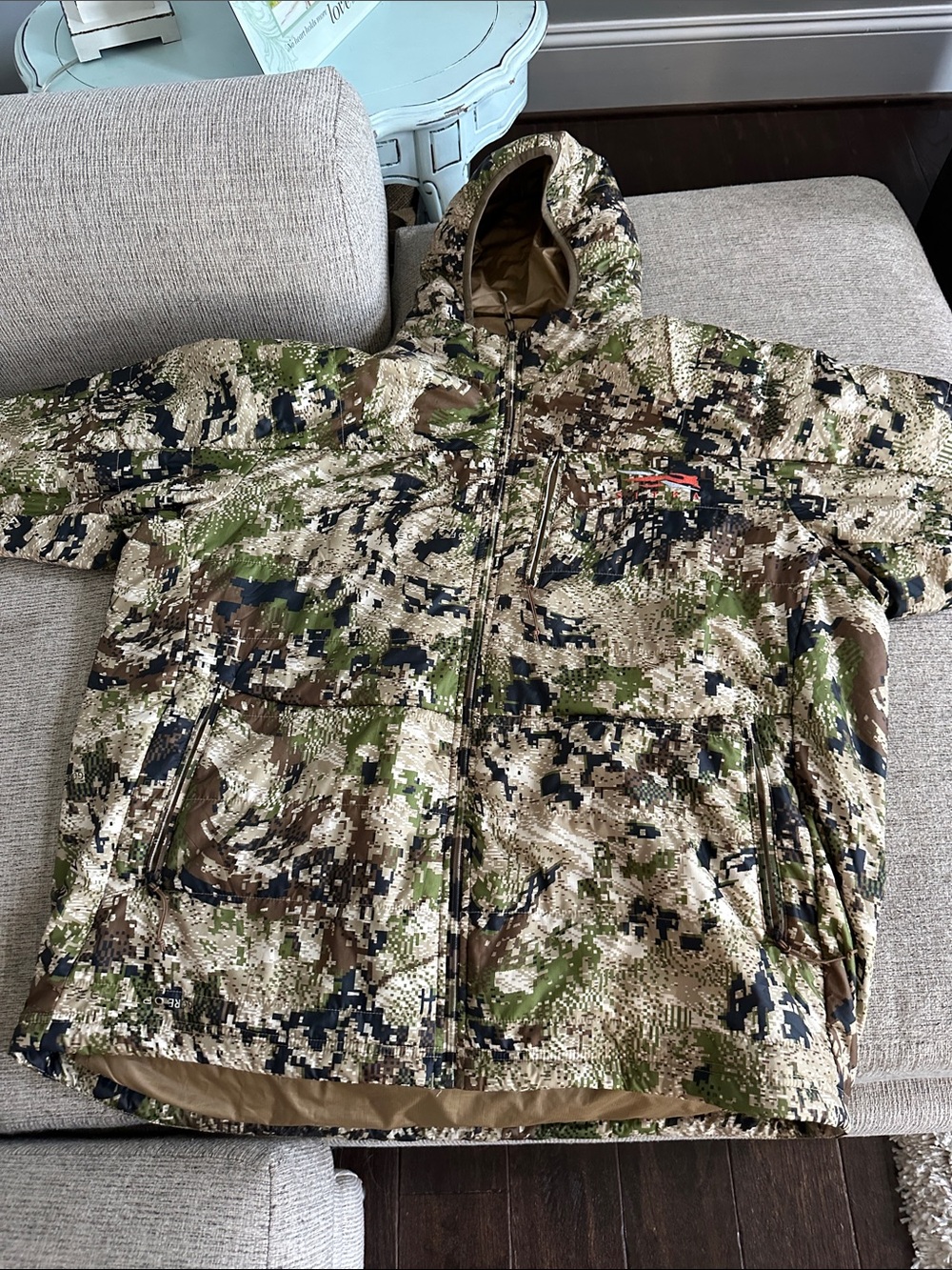 Men’s  Hooded Camouflage Winter Jacket - Green/Brown